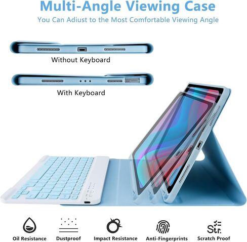iPad Air 5th Generation 10.9 Keyboard Case,Case with Keyboard for iPad Air 4 10.9",Detachable Wireless Keyboard-Built-in Pencil Holder for iPad Pro 11 1st Gen/iPad Air 4 /5th 10.9" 2020/2022,BLUE in Saudi Arabia