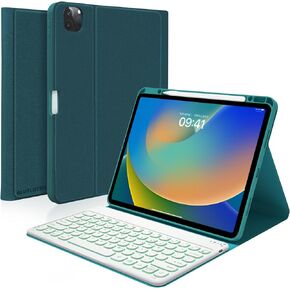 iPad Pro 12.9 inch Case with Keyboard Compatible for iPad 12.9-inch 2022/2021/2020 (6th/5th/4th Gen) with Pencil Holder,Smart Folio Tablet Cover with 7 Color Backlit Detachable Wireless Keyboard in Kuwait