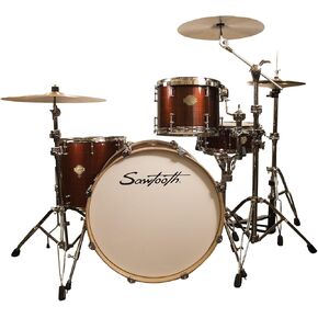Sawtooth Command Series 4-Piece Shell Pack with 24" Bass Drum, Silver Sparkle, (ST-COM-4PC-24-SSPK)