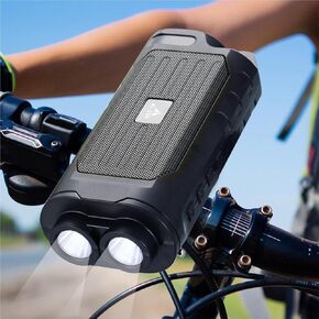 YumCute Home Wireless Bike Bluetooth Speaker, Portable Speaker Waterproof IPX5 520mAh Battery LED Flashlight, LED Light, TF Card Play with Bike Mount for Outdoor Riding/Camping/Travel (Black) in Saudi Arabia