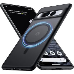 جراب FNDMIL مغناطيسي لهاتف Google Pixel 7 Pro [متوافق مع MagSafe] [مضاد لبصمات الأصابع] [مقاس نحيف] [مقاوم للصدمات العسكرية] غطاء هاتف Pixel 7 Pro 5G شفاف غير لامع مقاس 6.7 بوصة، أسود in Kuwait