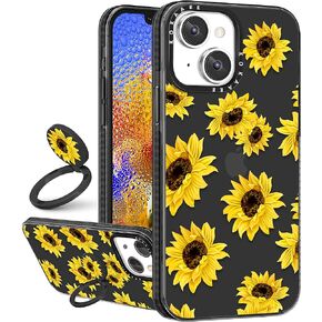 (2in1 for iPhone 14 Pro Case Collage for Women Girls Aesthetic Trendy Cute Quotes Phone Cases Graphic Good Vibes Art Design Soft TPU Bumper Cover+Ring Holder for iPhone 14Pro 6.1"