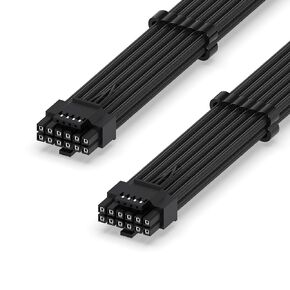 كابل EZDIY-FAB 16AWG PCI-e 5.0 12VHPWR PSU، كابل ذكر 600 وات 12+4 دبوس إلى 12+4 دبوس ذكر لـ RTX 3090Ti/4070Ti/4080/4090، 60 سم/23.62 بوصة - أسود وأحمر in Kuwait
