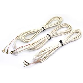 OLIREXD 3Pcs Rj11 Telephone Cord Straight Cable, 4.9ft/1.5m Rj11 6P2C Telephone Line Cord, 6P2C to 2 Spade Lug Plug, Male to Male Phone Extension Cables Compatible with Phones,White in Saudi Arabia
