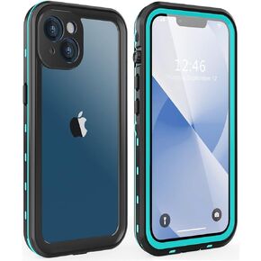 حافظة Dewfoam لهاتف iPhone 13 مقاومة للماء والصدمات والغبار ومتينة لكامل الجسم مع واقي عدسة الكاميرا وواقي شاشة مدمج، غطاء محكم الغلق بالكامل تحت الماء لهاتف iPhone 13 (أسود)