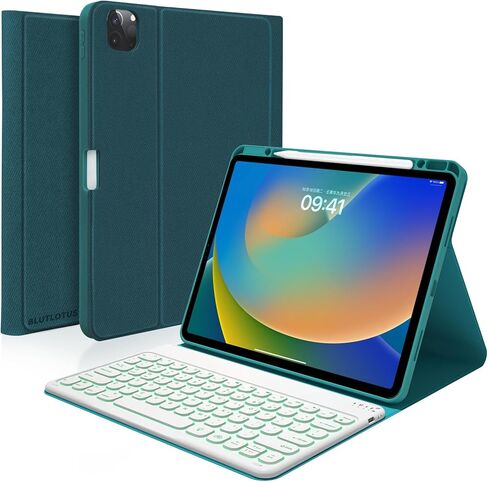 iPad Pro 12.9 inch Case with Keyboard Compatible for iPad 12.9-inch 2022/2021/2020 (6th/5th/4th Gen) with Pencil Holder,Smart Folio Tablet Cover with 7 Color Backlit Detachable Wireless Keyboard in Kuwait