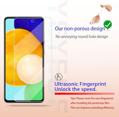 واي اي بي اف واقي شاشة شفاف من الزجاج المقوى لموبايل جالاكسي A52 HD + واقيات عدسة الكاميرا من ييبف، [2+2 عبوة] [زجاج ثلاثي الأبعاد] [مضاد للوهج] [خالي من الفقاعات] واقي شاشة زجاجي لسامسونج جالاكسي A52 in Kuwait