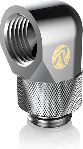 RAIJINTEK RAI - G1/4 FITTING MF0906 SILVER G1/4" ذكر إلى أنثى 90 درجة محول تركيب دوار، لنظام تبريد المياه، فضي، 6 عبوات (0R40B00238) in Kuwait