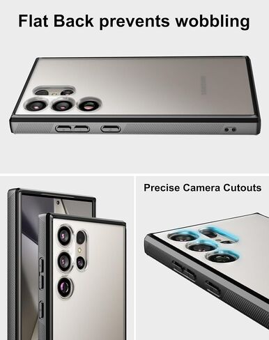 Cresee for Samsung Galaxy S24 Case [Precise Camera Cutouts] Clear Hard Back + Flexible TPU Bumper Shock-Proof Rugged Phone Case for Galaxy S24 - Transparent in Saudi Arabia
