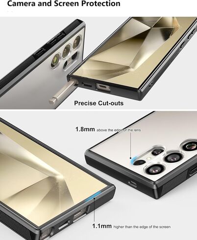 Cresee for Samsung Galaxy S24 Case [Precise Camera Cutouts] Clear Hard Back + Flexible TPU Bumper Shock-Proof Rugged Phone Case for Galaxy S24 - Transparent in Saudi Arabia