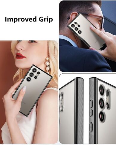 Cresee for Samsung Galaxy S24 Case [Precise Camera Cutouts] Clear Hard Back + Flexible TPU Bumper Shock-Proof Rugged Phone Case for Galaxy S24 - Transparent in Saudi Arabia