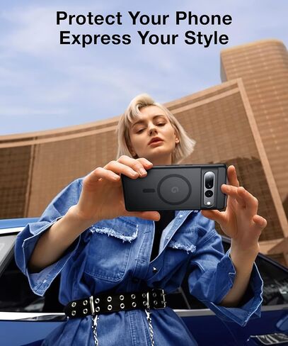 جراب FNDMIL مغناطيسي لهاتف Google Pixel 7 Pro [متوافق مع MagSafe] [مضاد لبصمات الأصابع] [مقاس نحيف] [مقاوم للصدمات العسكرية] غطاء هاتف Pixel 7 Pro 5G شفاف غير لامع مقاس 6.7 بوصة، أسود in Kuwait