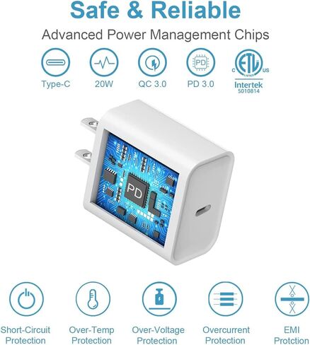 3 حزمة 20 واط USB C شاحن كتلة PD 3.0 نوع C جدار شحن محول الطاقة شحن آيفون 15/14/13/12/11/X/XS Pro Max S23/S21/S20 هاتف أندرويد in Kuwait