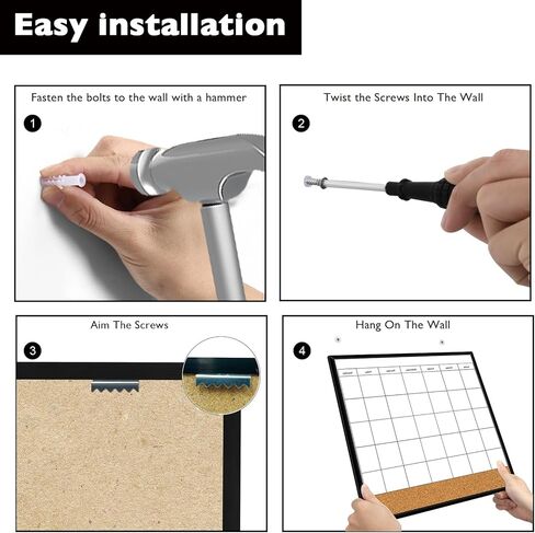 "سبورة بيضاء بتقويم DumanAsen، 16 × 16 لوحة بيضاء بتقويم شهري مغناطيسي للجدار، إطار من الألومنيوم لوحة بيضاء للتخطيط المحمول للمنزل والمكتب، تتضمن علامات وممحاة وأجهزة تعليق in Kuwait