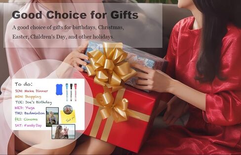 HouzeFun Magnetic Dry Erase Whiteboard for Refrigerator, Fridge Whiteboard for Kitchen,17"x11" White Board for Locker, Include 1 Eraser, 1 Bottle Opener Fridge Magnet, 2 4"x6" Photo Frames, 3 Markers in Kuwait