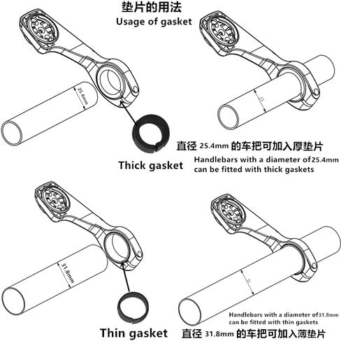 حامل دراجة جارمين يدور 360 درجة متصل بمقود الجذع الأمامي لحافة Varia iGPSPORT XOSS Magene Blackbird in Kuwait