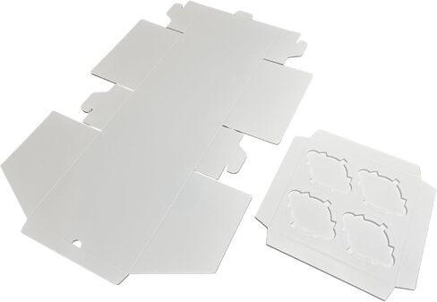 ARTCORR 4 Cupcake Boxes 10 Count, 7"x 7" x 4" White Bakery Boxes - No Window, Great For Gifting, Stackable - Tray Insert For Standard And Jumbo Gourmet Cupcakes in Saudi Arabia