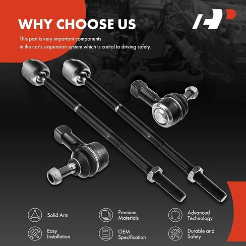 A-Premium 4Pcs Inner Outer Tie Rod End Kit Compatible with Chevrolet Sonic 2012-2019 1.4L 1.6L 1.8L in Saudi Arabia