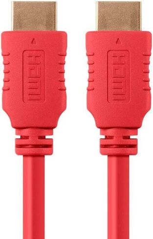 كابل Monoprice HDMI عالي السرعة - 6 أقدام - أحمر، 4K@60 هرتز، HDR، 18 جيجابت في الثانية، YUV 4:4:4، 28AWG - سلسلة مختارة in Saudi Arabia