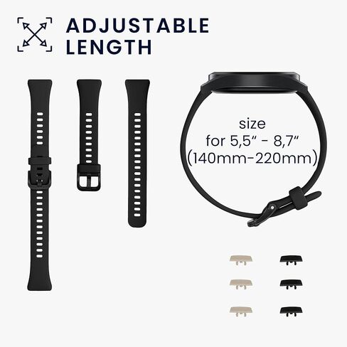 kwmobile Straps Compatible with Huawei Band 6 Straps - 2x Replacement Silicone Watch Bands - Black/Moss Green in Kuwait