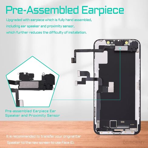DGSCSMY [OLED] for iPhone X Screen Replacement with Front Speaker Proximity Sensor 5.8" OLED for iPhone 10 3D Touch Display Digitizer Full Assembly Fix Tool Repair Kit Front Glass A1865 A1901 A1902 in Saudi Arabia