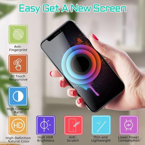 DGSCSMY [OLED] for iPhone X Screen Replacement with Front Speaker Proximity Sensor 5.8" OLED for iPhone 10 3D Touch Display Digitizer Full Assembly Fix Tool Repair Kit Front Glass A1865 A1901 A1902 in Saudi Arabia