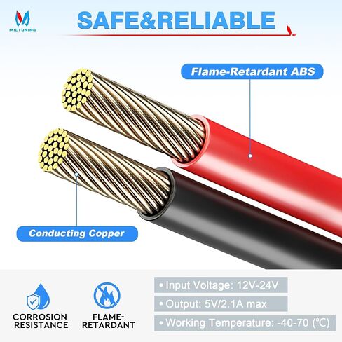 MICTUNING 5.5FT 10AWG مقبس الطاقة SAE منفذ الجدار الجانبي إلى SAE الحبل موصل سريع تمديد كابل تسخير، 12V-24V مع غطاء الغبار و 6 الصمامات للسيارات RV دراجة نارية لوحة للطاقة الشمسية SAE التوصيل in Kuwait