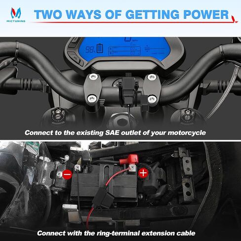 MICTUNING 5.5FT 10AWG مقبس الطاقة SAE منفذ الجدار الجانبي إلى SAE الحبل موصل سريع تمديد كابل تسخير، 12V-24V مع غطاء الغبار و 6 الصمامات للسيارات RV دراجة نارية لوحة للطاقة الشمسية SAE التوصيل in Kuwait