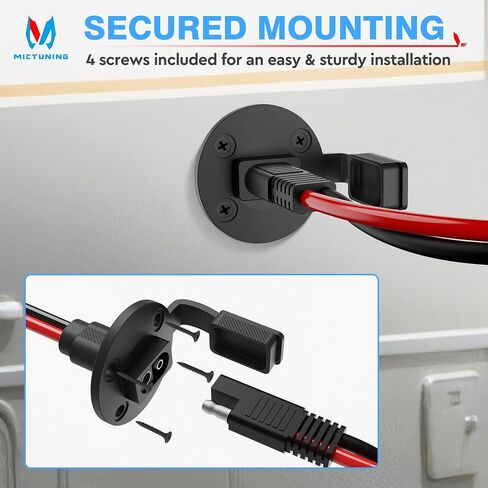 MICTUNING 5.5FT 10AWG مقبس الطاقة SAE منفذ الجدار الجانبي إلى SAE الحبل موصل سريع تمديد كابل تسخير، 12V-24V مع غطاء الغبار و 6 الصمامات للسيارات RV دراجة نارية لوحة للطاقة الشمسية SAE التوصيل in Kuwait