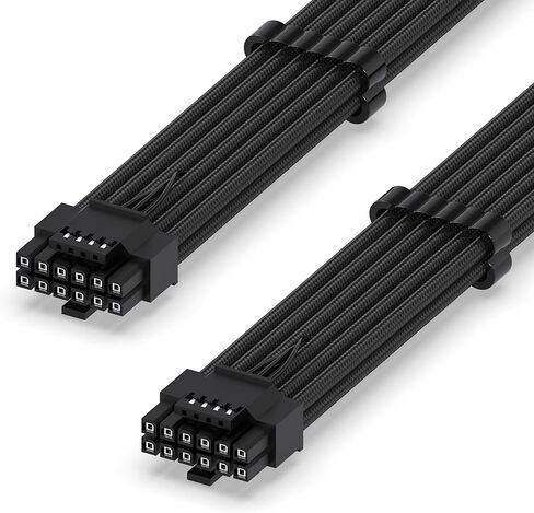 كابل EZDIY-FAB 16AWG PCI-e 5.0 12VHPWR PSU، كابل ذكر 600 وات 12+4 دبوس إلى 12+4 دبوس ذكر لـ RTX 3090Ti/4070Ti/4080/4090، 60 سم/23.62 بوصة - أسود وأحمر in Kuwait