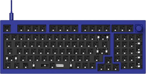 Keychron Q5 96% Layout Hot-Swappable Wired Custom Mechanical Keyboard Knob Barebone Version, QMK/VIA Programmable Macro, Full Aluminum, RGB Backlight, Double Gasket DIY Kit for Linux Mac Windows-Blue in Saudi Arabia