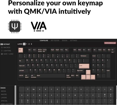Keychron Q5 96% Layout Hot-Swappable Wired Custom Mechanical Keyboard Knob Barebone Version, QMK/VIA Programmable Macro, Full Aluminum, RGB Backlight, Double Gasket DIY Kit for Linux Mac Windows-Blue in Saudi Arabia