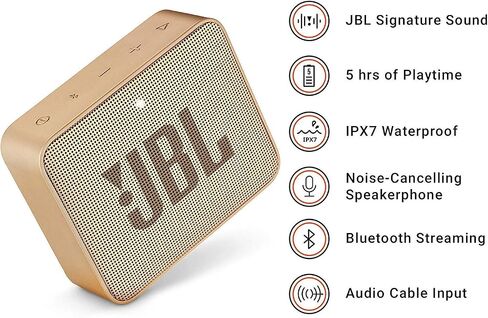 جيه بي ال لايف ستايل جي بي ال JBLGO2CPN GO 2 مكبر صوت بلوتوث محمول مقاوم للماء (شامبانيا) ،4.3 × 4.5 × 1.5 in Saudi Arabia