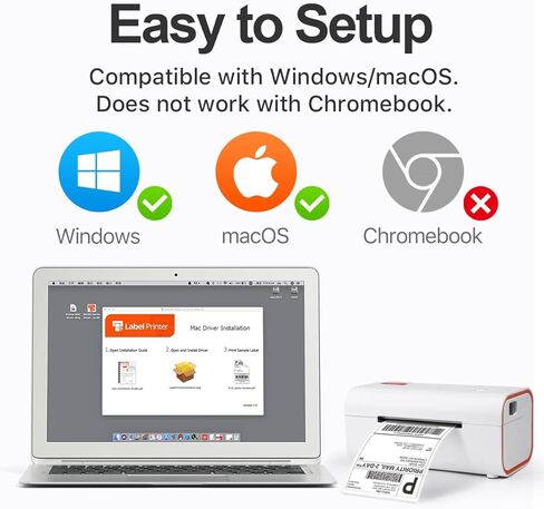 طابعة ملصقات الشحن الحرارية Fangtek - طابعة حرارية عالية السرعة مباشرة من الدرجة التجارية - متوافقة مع طابعة Amazon وEbay وEtsy- 4×6 الحرارية in Kuwait