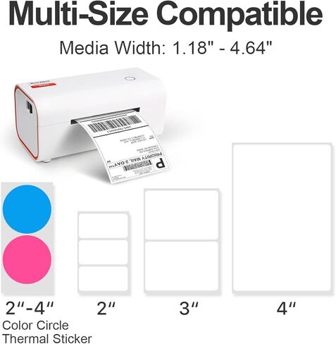 طابعة ملصقات الشحن الحرارية Fangtek - طابعة حرارية عالية السرعة مباشرة من الدرجة التجارية - متوافقة مع طابعة Amazon وEbay وEtsy- 4×6 الحرارية in Kuwait