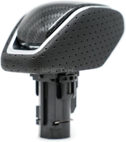 SHIFTIN الجلود الخشب تقليم ألياف الكربون والعتاد التحول المقبض عصا علبة التروس شيفتر رافعة لتويوتا هايلاندر Rav4 Venza 2019 2020 2022 (جلد أسود/نمط ألياف الكربون) in Kuwait