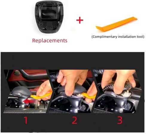 YOUTOOOCAR غطاء تروس من ألياف الكربون الحقيقية ABS غطاء تروس ناقل الحركة التلقائي مقبض السيارة واقي عصا التروس متوافق مع ملحقات Kia Stinger 2017-2023 (أسود) in Kuwait