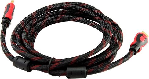 InstallerCCTV 4K 50ft HD TV Cable 60Hz 2.0 Ultra HD Gold-Plated Shielded Cable, 1080P 18Gbps Anti-Interference Ring with Nylon Braided Cord Supports Ethernet, Compatible with HDMI Cable in Saudi Arabia