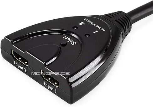 Monoprice Blackbird - 2x1 HDMI 1.4 Switch, Pigtail, HDCP 1.4, 1080p@60Hz, Black in Saudi Arabia