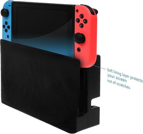 Wanty Nintendo Switch Dust Cover Soft Velvet Lining Anti Scratch Cover Sleeve Pad for Nintendo Switch Charging Dock (black) in Saudi Arabia