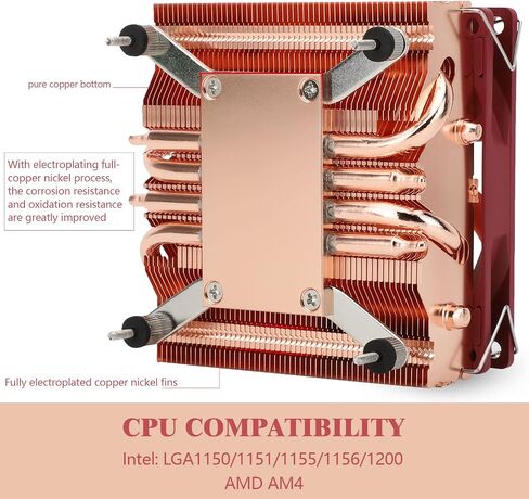 Thermalright AXP90 X47 Full Low Profile CPU Cooler, 47mm Height, with TL-9015R Slim PWM CPU Fan,Pure Copper Version, Computer ITX Heatsink Cooler, for AMD:AM4 AM5/Intel 1150/1151/1200/1700 in Saudi Arabia