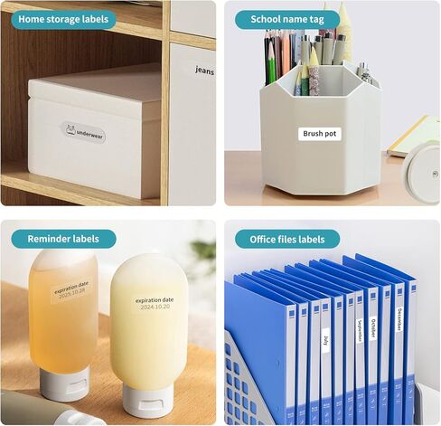 آلة صنع الملصقات DEEPIN، صانع ملصقات بلوتوث محمول مع شريط، طابعة ملصقات حرارية، قوالب متعددة للهاتف، طابعة ملصقات ملصقات صغيرة لتنظيم مكاتب الأعمال باللون الأسود in Kuwait