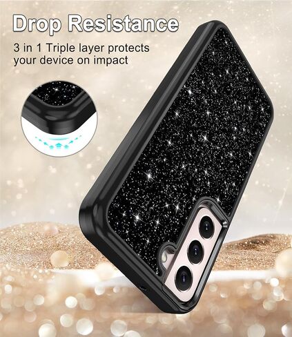 Btscase for Samsung Galaxy S22 Plus 5G Case, Marble Pattern 3 in 1 Heavy Duty Shockproof Full Body Rugged Hard PC+Soft Silicone Drop Protective Women Girl Covers for S22 Plus, Cobalt Violet in Kuwait
