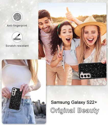 Btscase for Samsung Galaxy S22 Plus 5G Case, Marble Pattern 3 in 1 Heavy Duty Shockproof Full Body Rugged Hard PC+Soft Silicone Drop Protective Women Girl Covers for S22 Plus, Cobalt Violet in Kuwait