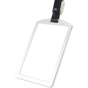 KINGSUM Aluminum Badge Holder with Detachable Neck Lanyard/Strap for ID Card, Working Card, Name Tag (Silver) in Kuwait