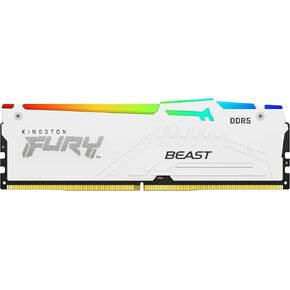 كينغستون فيوري بيست RGB أبيض 64 جيجابايت (4x16 جيجابايت) 5200MT/s CL40 DDR5 XMP DIMM | رفع تردد التشغيل | التوصيل والتشغيل | إنتل أكس إم بي 3.0 | مجموعة من 4 | KF552C40BWAK4-64