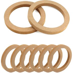 QWORK Wooden Speaker Spacer Rings, 8 Pcs 6.5" Car MDF Speaker Ring, MDF Tweeter Wood Rings for 6.5 Inch Speakers in Kuwait
