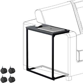 Couch Desk with Lockable Wheels, Slide Sofa Desk with Tiltable Drawing Board, Over Couch Arm Side Table Desk for Eating and Laptops, Portable Ergonomic Laptop Stand for Home Office Work, Black in Saudi Arabia