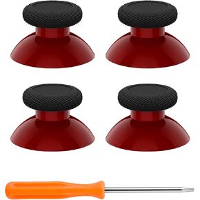 eXtremeRate Thumbsticks for Xbox Series X|S, 4PCS Replacement Joysticks Repair Kit for Xbox Wireless Controller, Custom Accessories Analog Stick for Xbox One S/X/Elite Controller - Carmine Red & Black in Kuwait