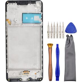 Complete Screen LCD Digitizer Touch Assembly Replacement for Samsung Galaxy A21s SM-A217F SM-A217M with Tool Kit and Screen Frame Installed Black 6.5" in Kuwait